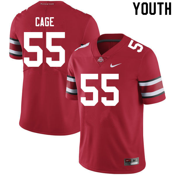Youth #55 Jerron Cage Ohio State Buckeyes College Football Jerseys Sale-Scarlet